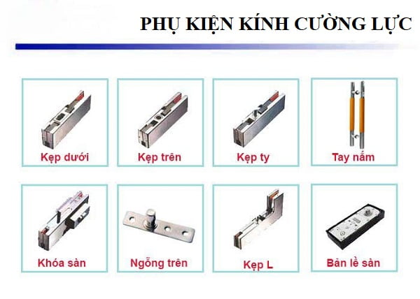 cấu tạo chi tiết bộ bản lề sàn cửa kính